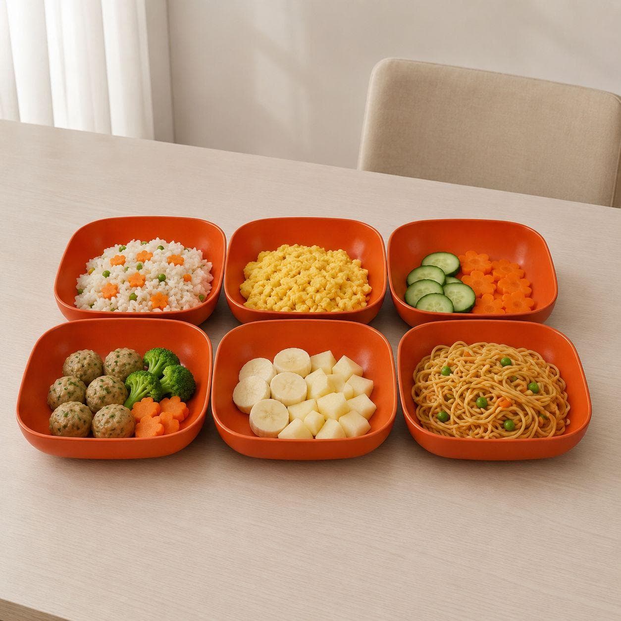 Vibrant Orange Square Porcelain Serving Plate – Modern, Easy-to-Clean 4