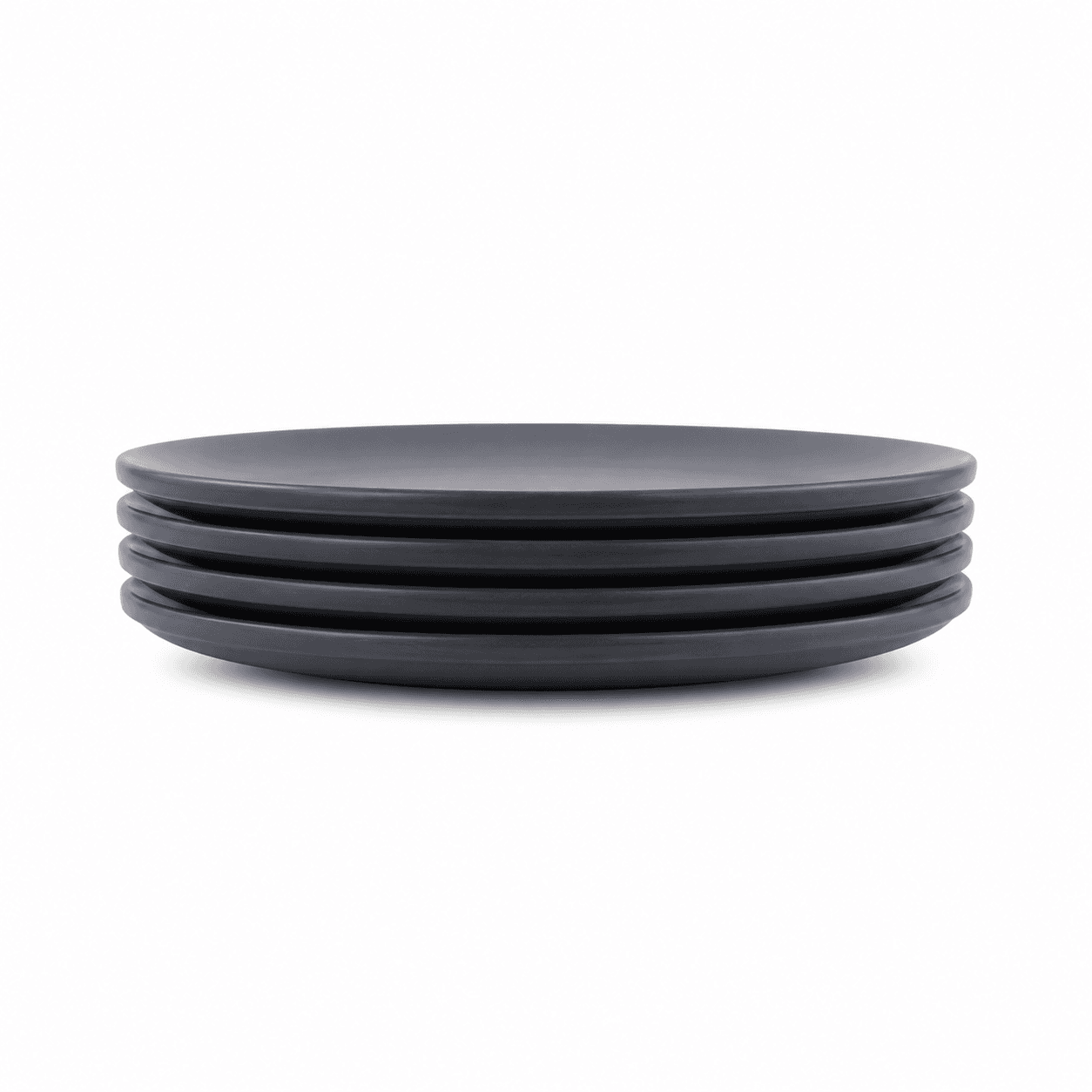 Luxury Round Matte Gray Melamine Serving Plate Set of 4 Pieces – Size 21×21×2 cm

 3