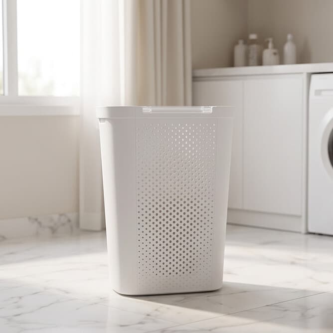 Layer Storage Basket With Perforated Design, 43.5×33×105 - White