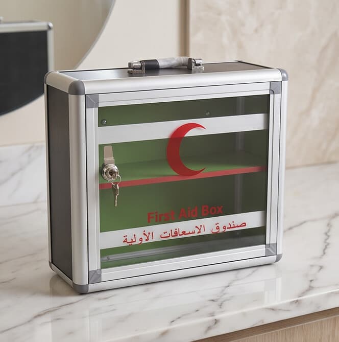 First Aid Box with Aluminum Frame and Security Lock