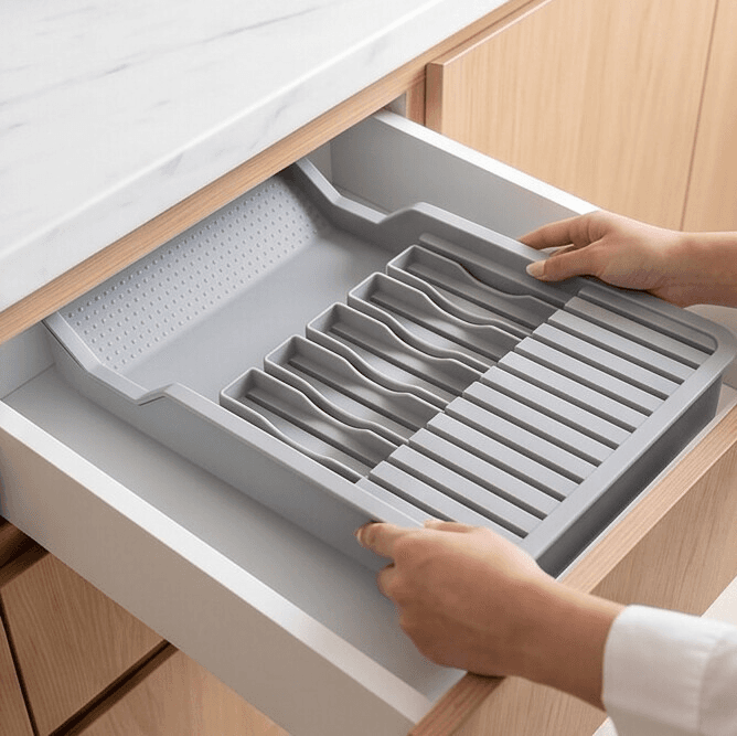Adjustable Kitchen Drawer Organizer (Gray) 3