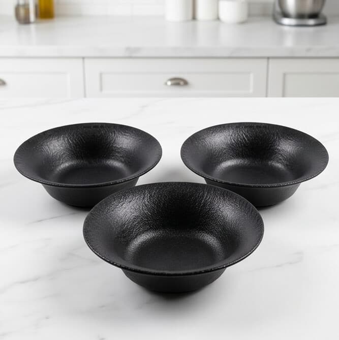 Premium Deep Round Black Melamine Bowl Luxurious Touch to Your Table for Serving Soups and Various Dishes 23×8 cm
