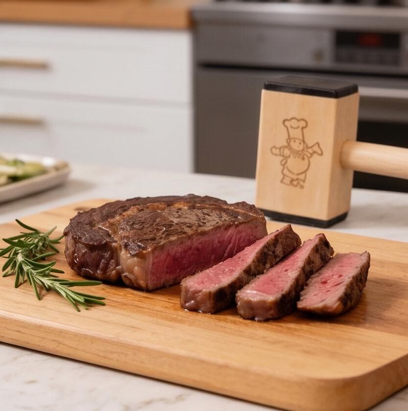 Luxury Wooden Meat Pounder with Engraved Square Head and Long Handle for Tenderizing Meat and Chicken – Size 30 cm

 4
