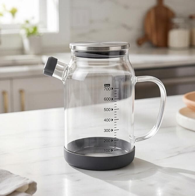 Graduated Glass Jug for Preparing, Storing & Serving Beverages – 700ml