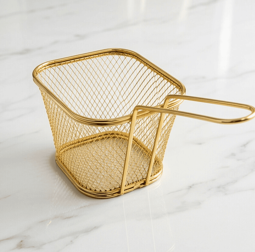 Metal Fry Basket with Handle for Home Use – 20×8×11 CM
