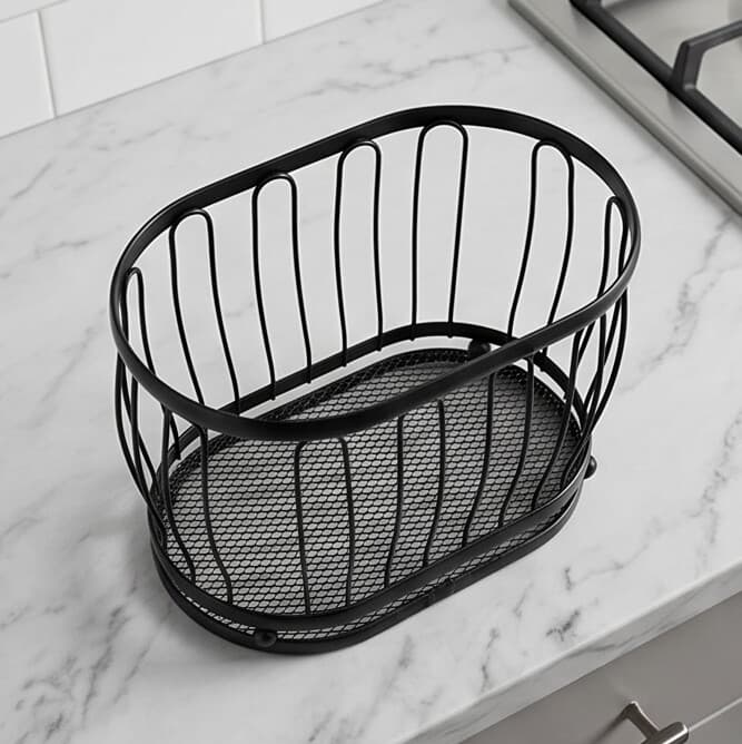 Black Multi-Purpose Metal Storage Basket