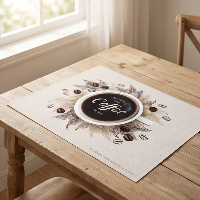 Rectangular PVC Teslin Placemat with Classic Print Size 30×45 cm
 3