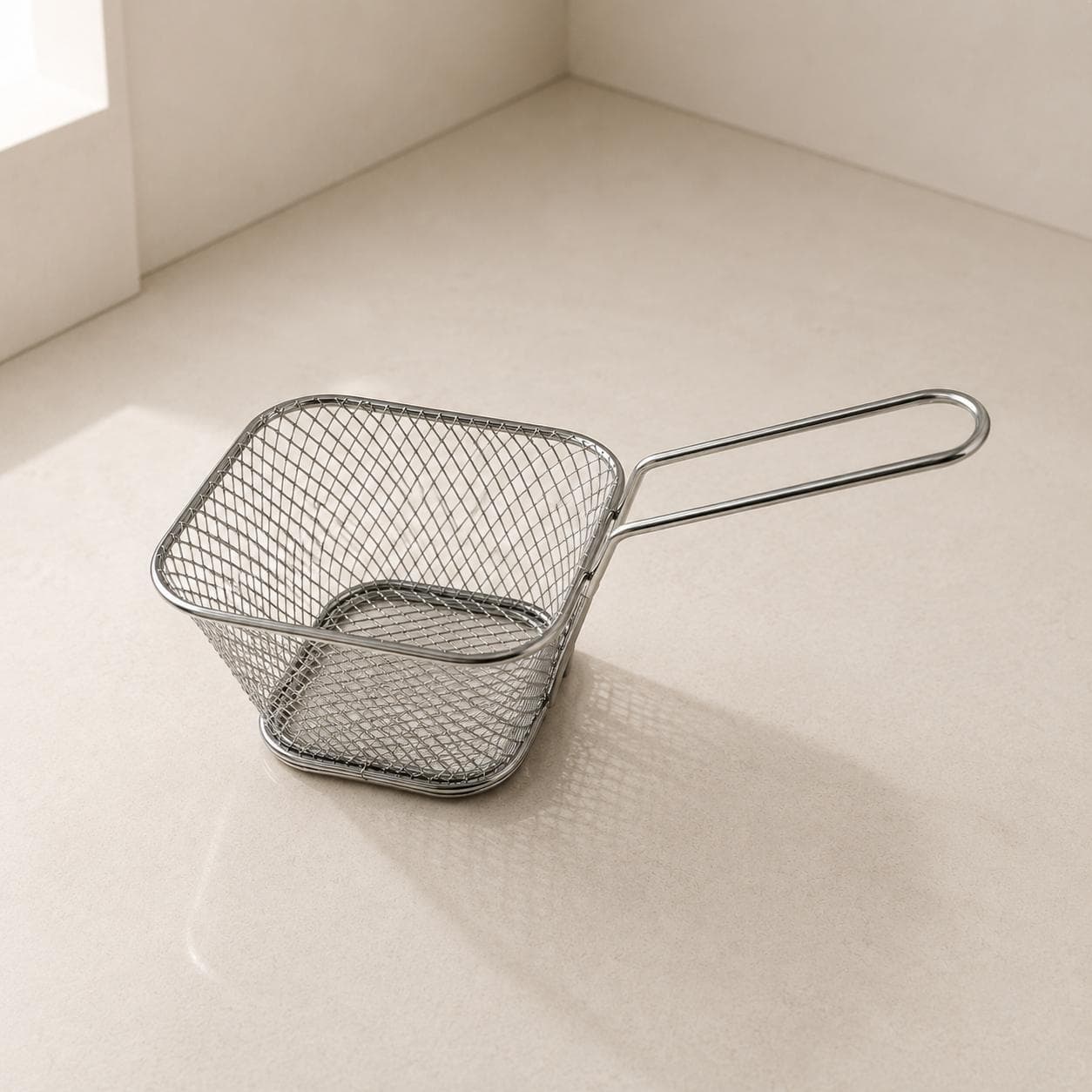 Metal Fry Basket with Handle for Home Use – 20×8×11 CM - Silver 3