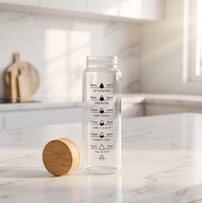 Glass Bottle with Wooden Lid