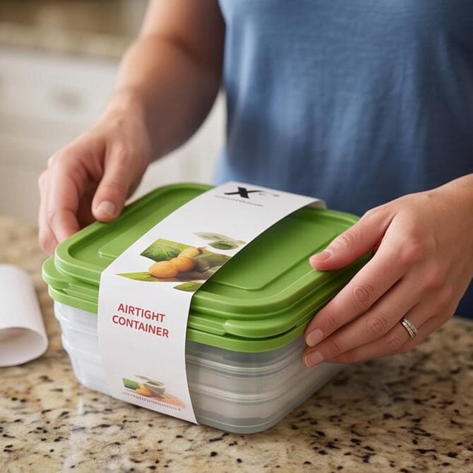 Rectangular Food Storage Container Set - 3 Pieces - 250 ml - Green 1