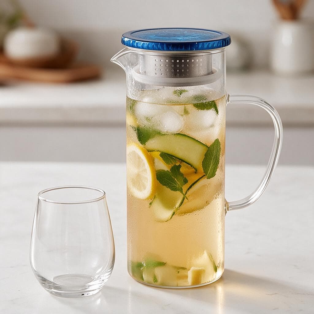Glass Pitcher with Lid 2