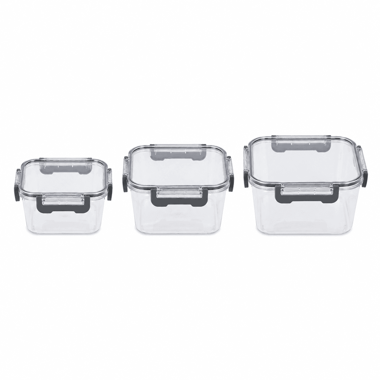 Clear Airtight Food Storage Container Set - 3 Pieces 2