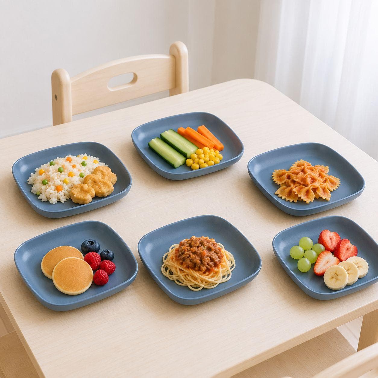 Square porcelain serving plate in multiple colors, featuring smooth edges and a modern design