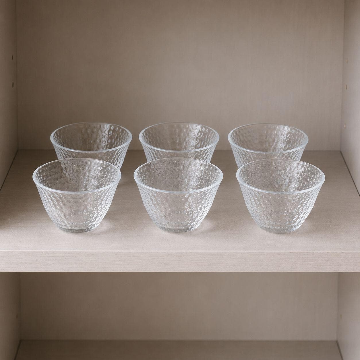 Luxury Crystal Pattern Glass Tea Cup Set – 6PCS