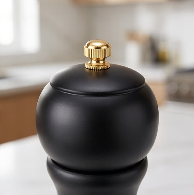 Wooden Pepper & Spice Grinder Classic Design Black
 3