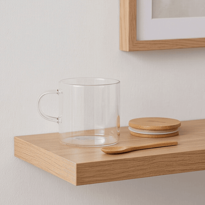 Clear Glass Airtight Storage Jar with Bamboo Lid and Wooden Spoon for Food and Spices – Size 8.5×8 cm

 2