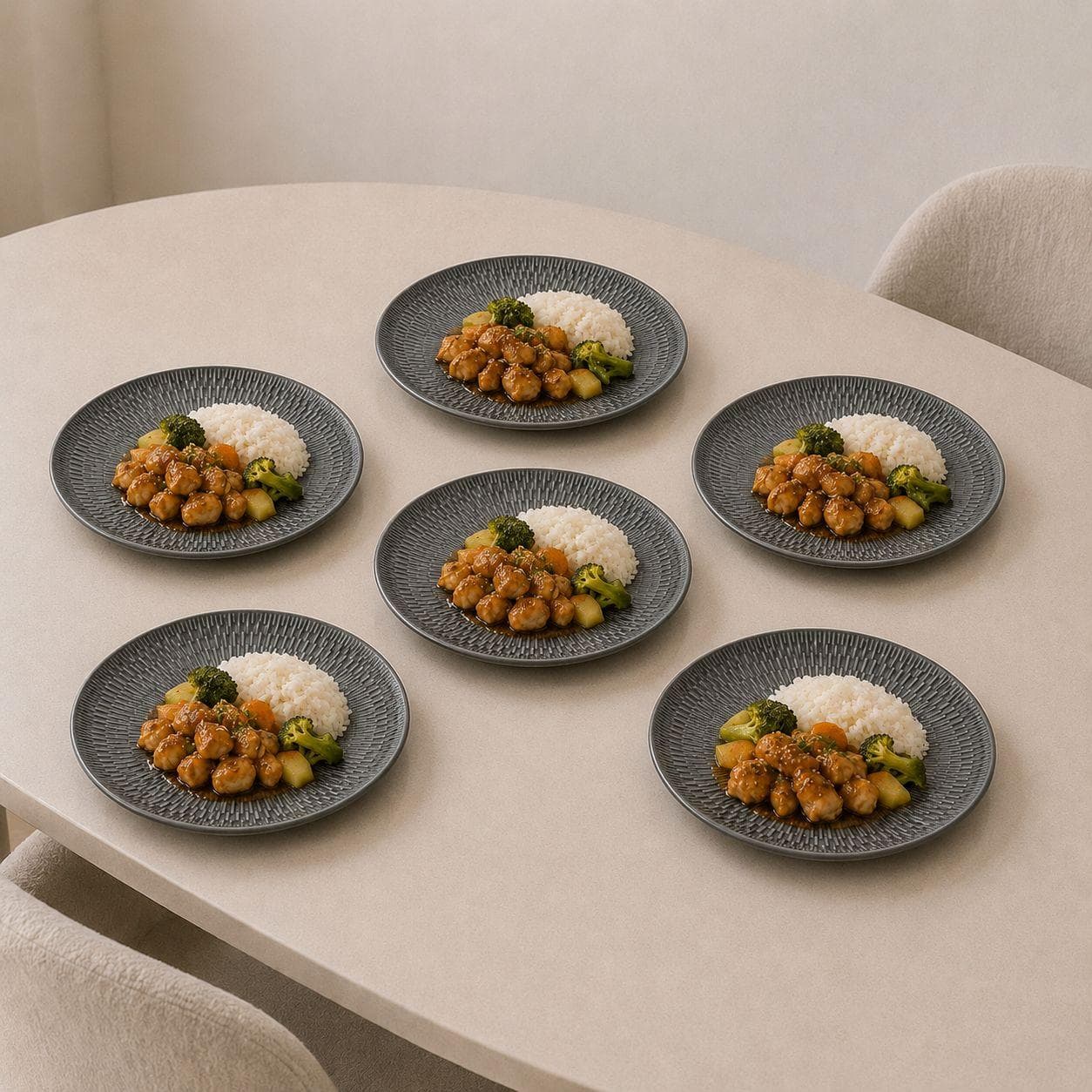 Luxury Medium Ceramic Serving Plate with Radial Ribbed Pattern in Gray Set of 6 Pieces – Size 20 cm

 3