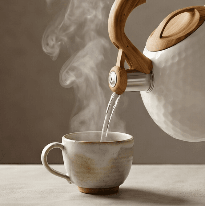 Elegant Wooden-Handle Water Kettle 3