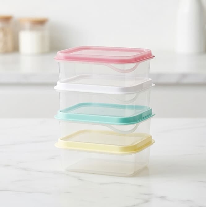 Rectangular Food Storage Box Set of Four (12x9.5x4 / 4pcs)