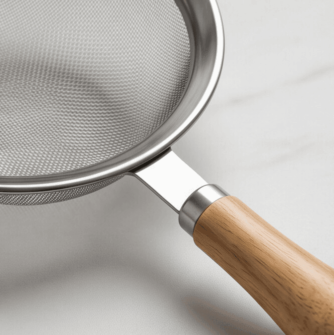 Strainer with Wooden Handle - Silver 1
