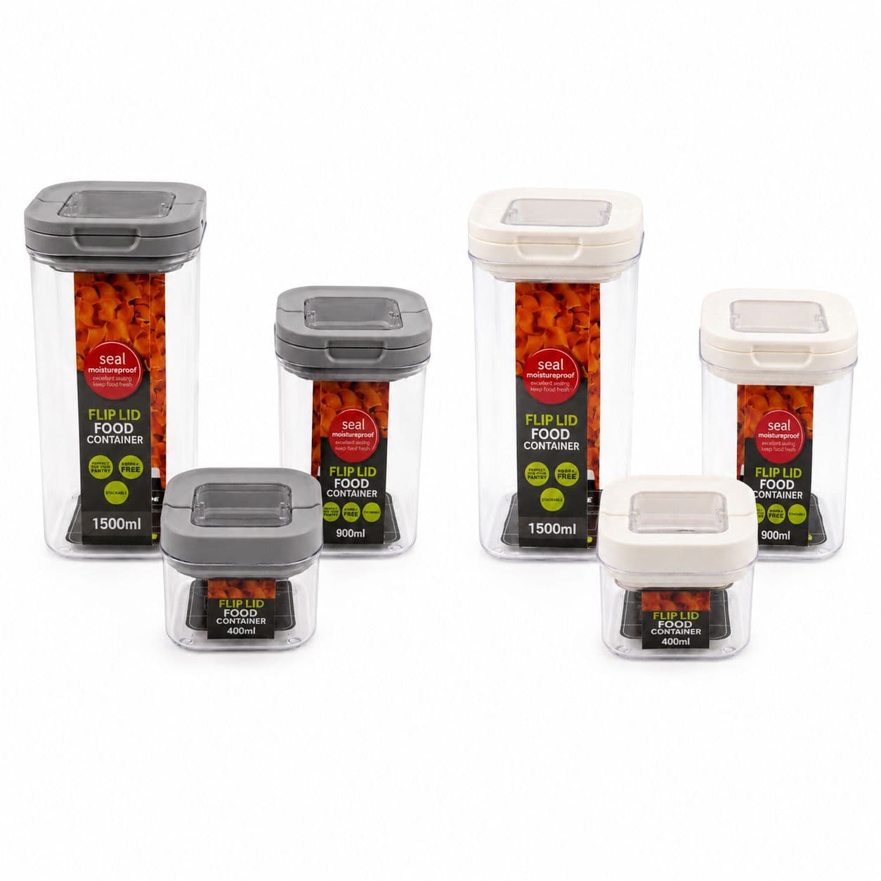 Airtight Food Storage Container Set - 3 Pieces - Gray 3