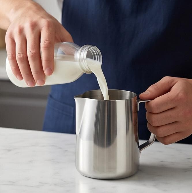Milk Frothing Pitcher TS09 (350ml, Polished Stainless Steel for Latte Art) 4