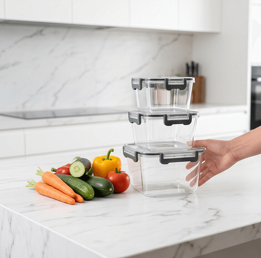 Clear Airtight Food Storage Container Set - 3 Pieces 3