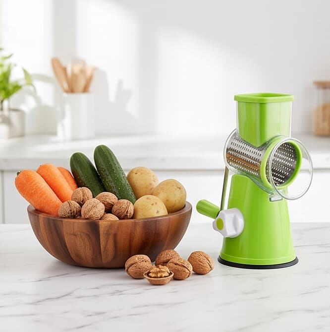 Manual Vegetable Cutter XHD01 (Multi-Blade Hand Vegetable Slicer, Green) 3