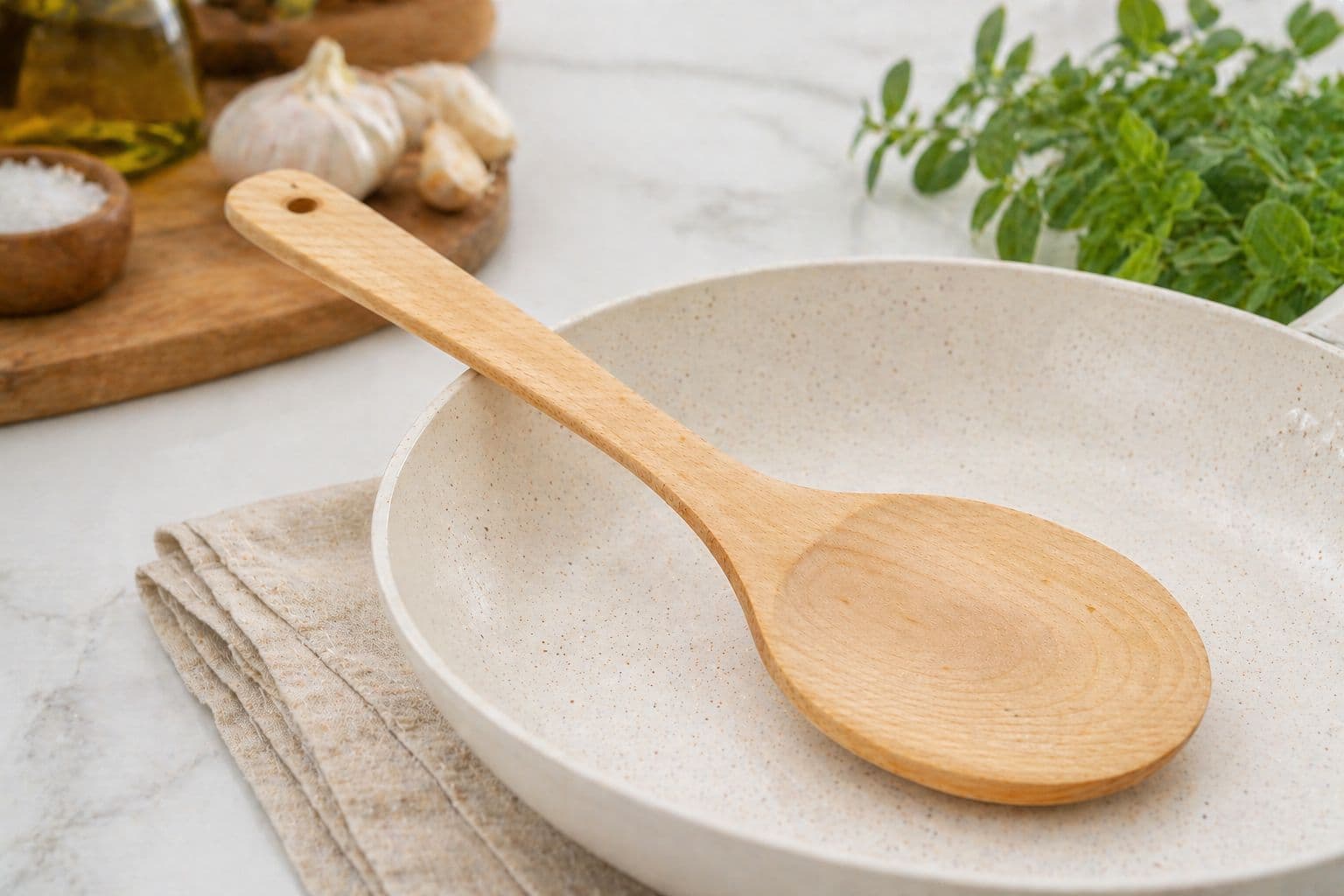 Natural Wooden Cooking Spoon - 31 cm 3