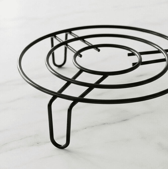 Round Metal Trivet for Hot Pots Black