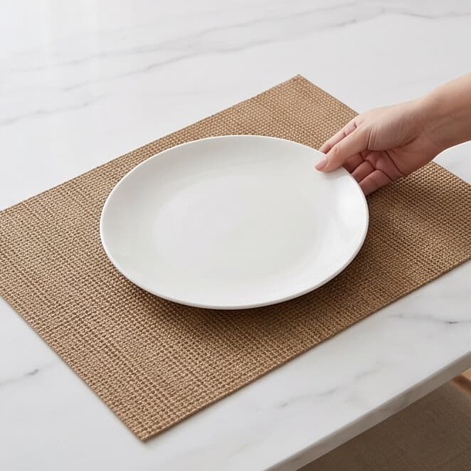 Rectangular Woven PVC Teslin Placemat Size 30×45 cm Set of 4 Pieces
 3