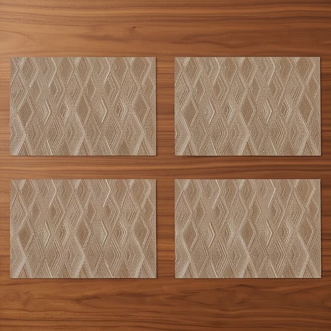 Rectangular Woven PVC Teslin Placemat Size 30×45 cm Set of 4 Pieces
