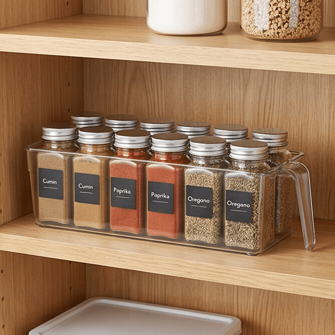 Transparent Storage Box with Handle for Fridge & Kitchen 3