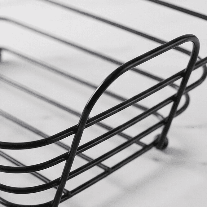 Rectangular Bread Serving Basket with Metal Base Size 30×19×7 cm
 3