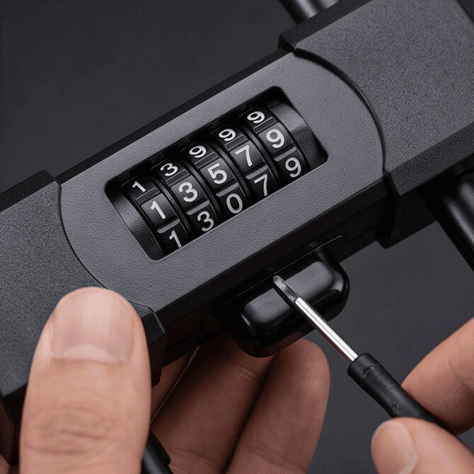 U-Lock with Combination Code for Bikes & Belongings 3
