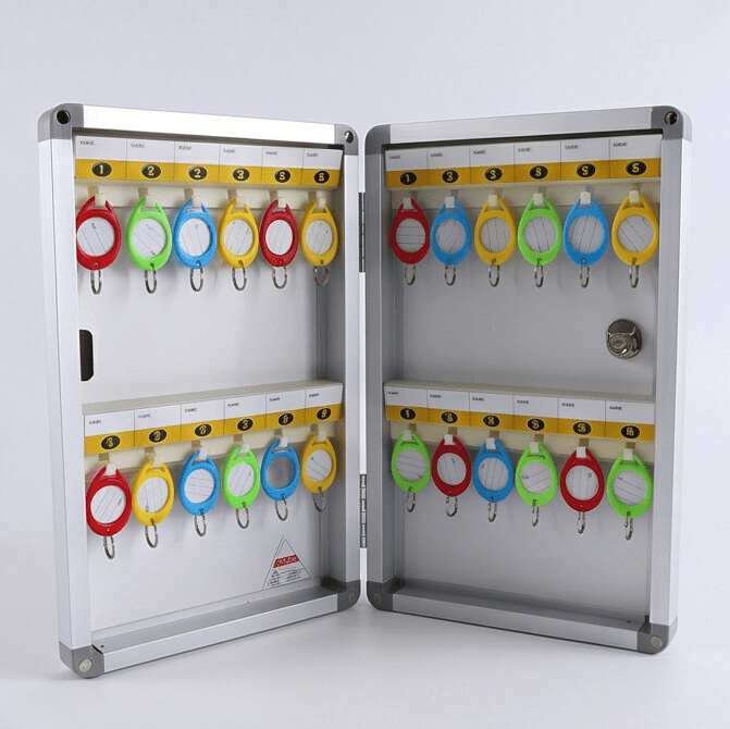 Metal Key Box Cabinet with Roller Shutter Lock – 24 Key Capacity