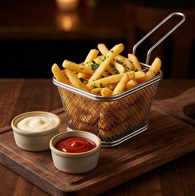 Metal Fry Basket with Handle for Home Use – 20×8×11 CM - Silver 4