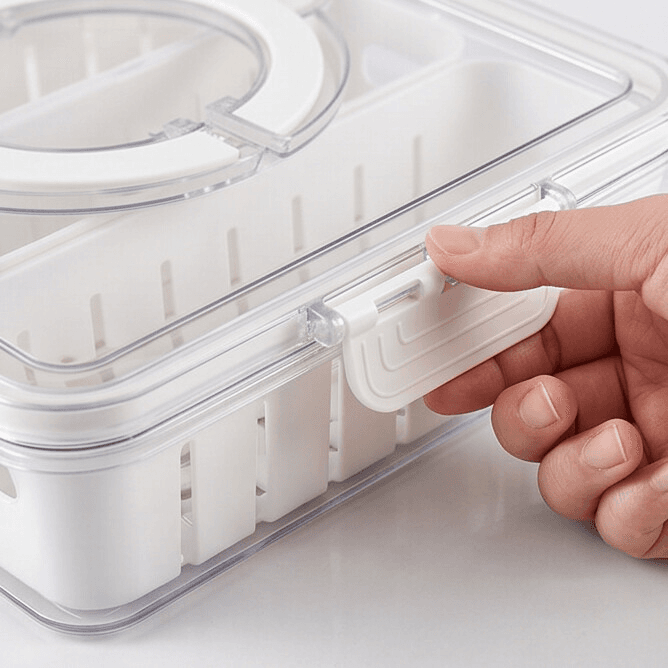 Multi-Compartment Fruit and Snack Storage Box with Handle 3
