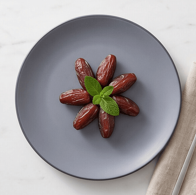 Luxury Round Matte Gray Melamine Serving Plate Set of 4 Pieces – Size 21×21×2 cm

 4