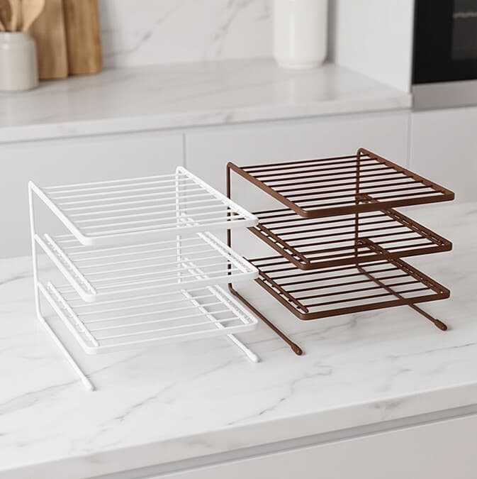 Metal Kitchen Storage Rack - 3 Tier - Coffee 4