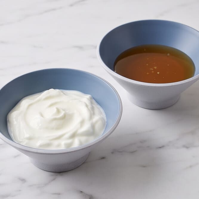 Melamine Serving Bowl Set - 4 Pieces - Matte Blue on Speckled White - 19cm 2