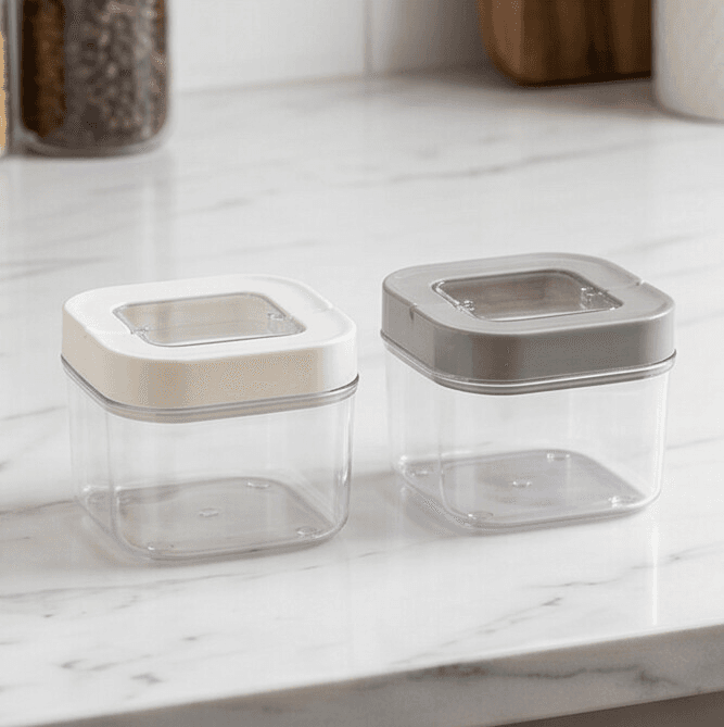 Flip Lid Plastic Food Container Set 400ml (2 Pieces)
