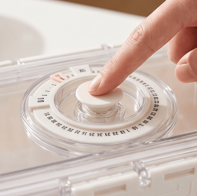 Clear Food Storage Container with Lid and Side Lock – 18cm 3