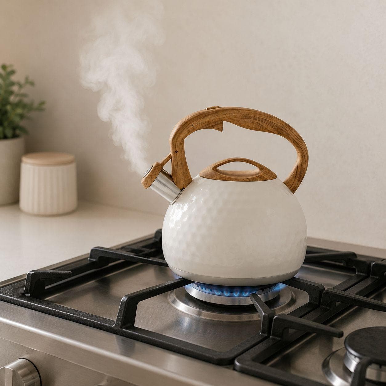 Elegant Wooden-Handle Water Kettle 4