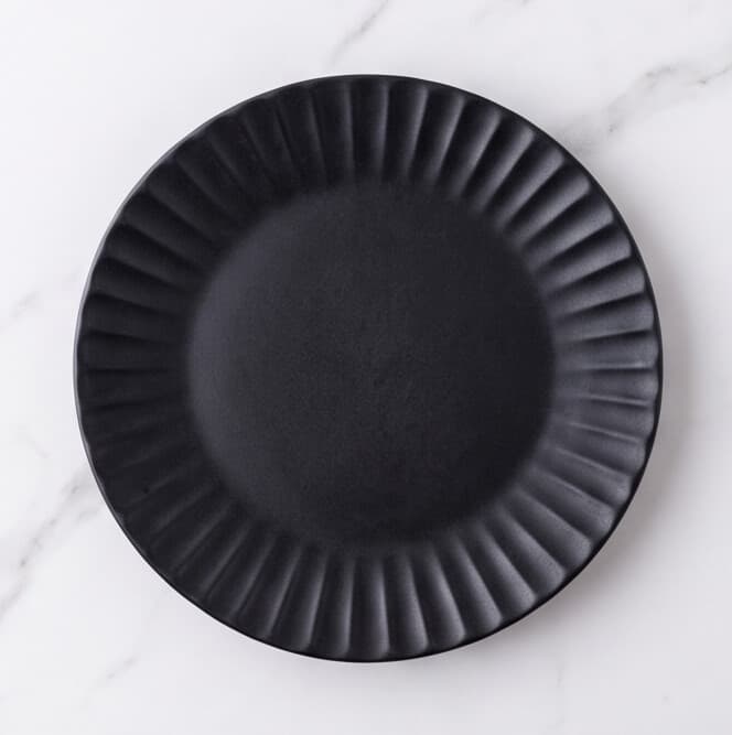 Ribbed Ceramic Plate – Navy Blue – 27cm 4