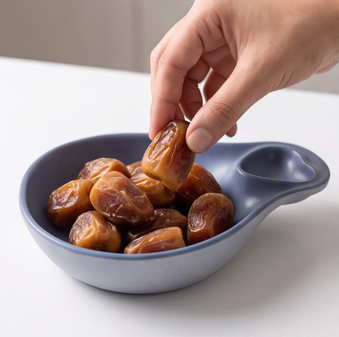 Blue and white ceramic bowl with handle and matte finish, size 21×16.5×6 cm, practical for serving. 3