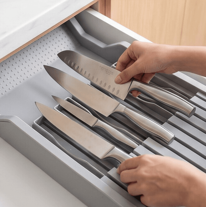 Adjustable Kitchen Drawer Organizer (Gray) 4
