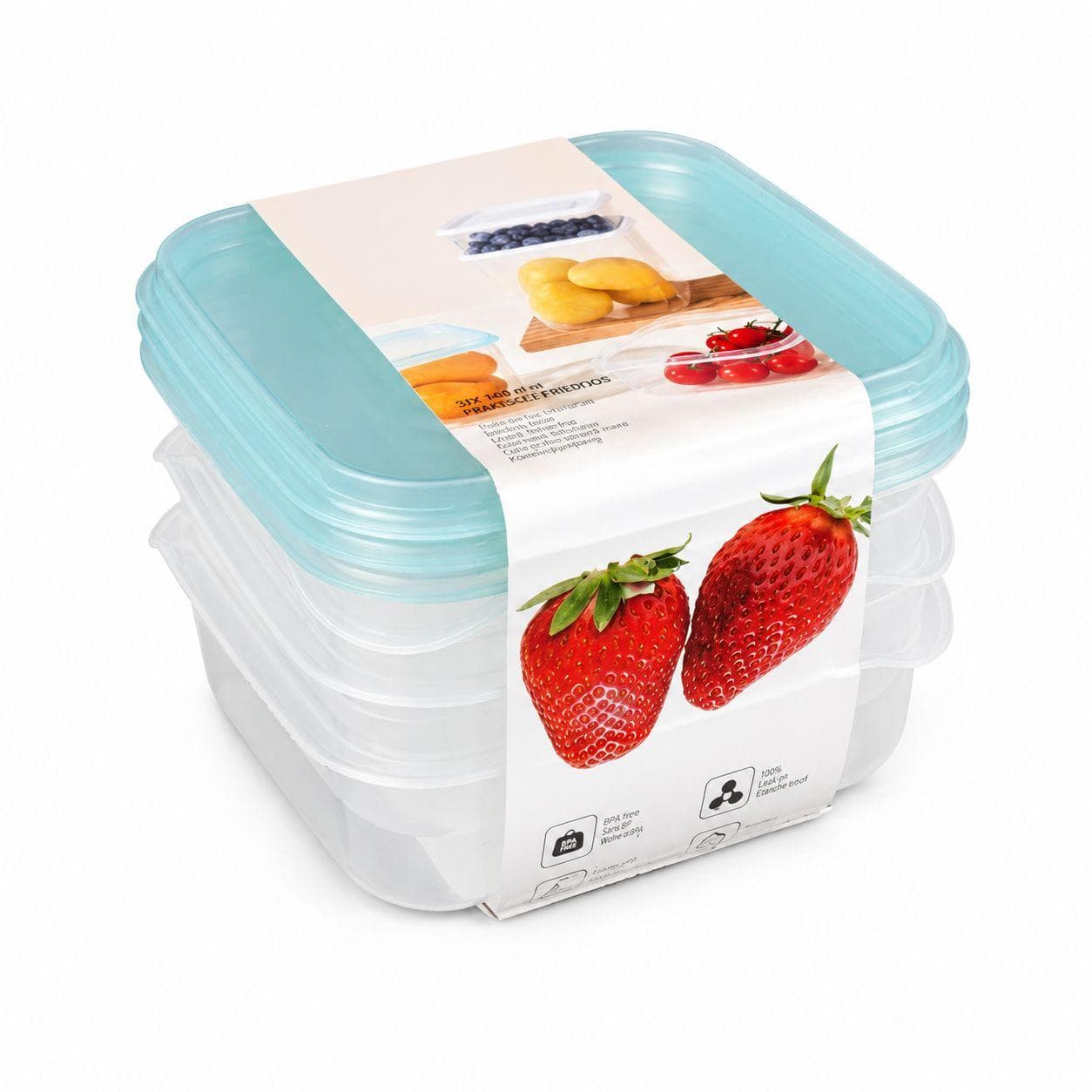 Square Food Storage Container Set - 4 Pieces 3