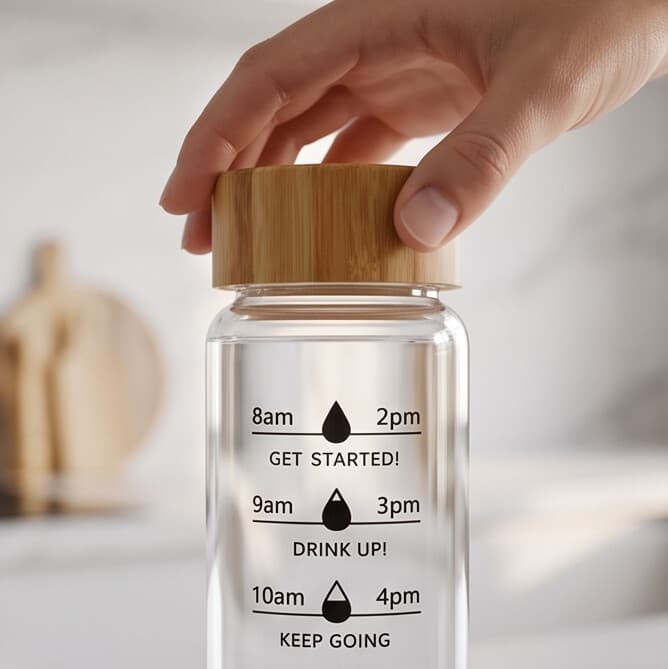 Glass Bottle with Wooden Lid 3