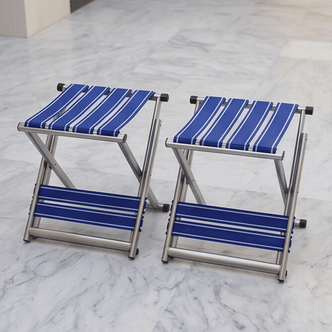 Foldable Camping Chair with Lightweight Fabric Strips Design and Backrest 3